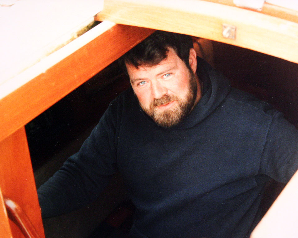 Swan Mossberg in the companionway